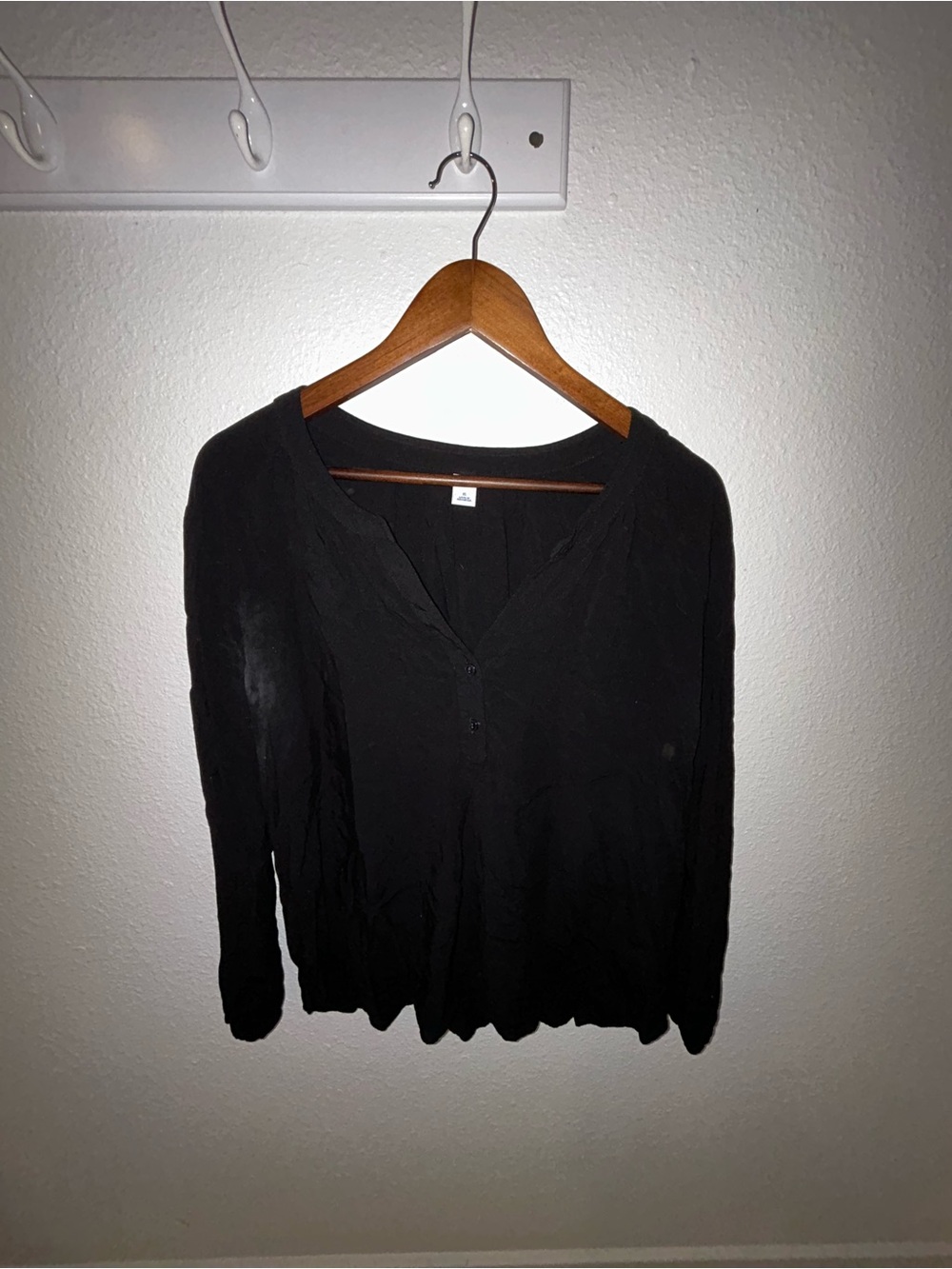 REI Black Long-Sleeve Henley Top